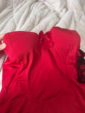 Coquette Red Corset Lingerie with  Bow Details